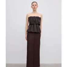 House Of Dagmar - HOUSE OF DAGMAR Sculpted Top, Chocolate - Größe 36 - multi House Of Dagmar - HOUSE OF DAGMAR Sculpted Top, Chocolate - Größe 36 - multi