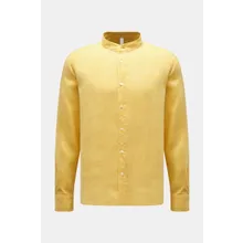 04651/ A trip in a bag - Herren - Leinenhemd %27Linen Guru%27 Grandad-Kragen gelb 04651/ A trip in a bag - Herren - Leinenhemd %27Linen Guru%27 Grandad-Kragen gelb