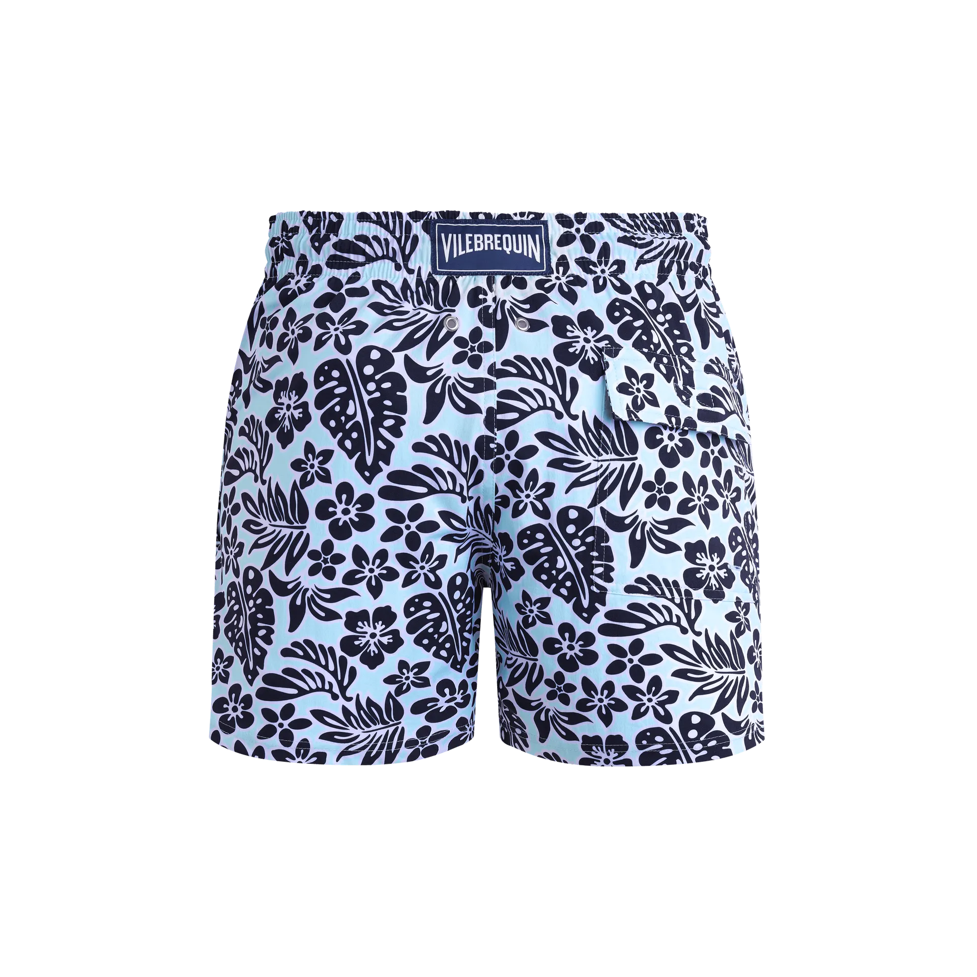 Vilebrequin Kurze Jungle Leaves Stretch-badeshorts Für Herren - Moorise - Blau - Größe S – Bild 2