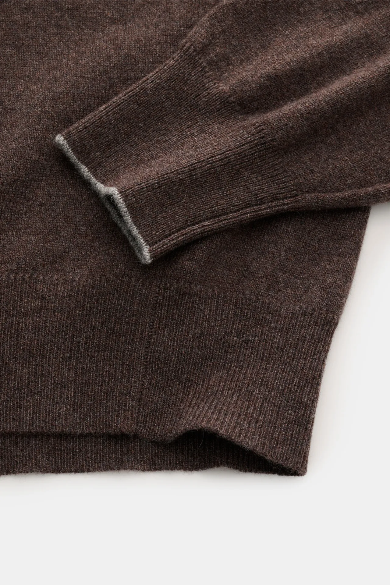 Brunello Cucinelli - Herren - Cashmere Rollkragenpullover graubraun meliert – Bild 3