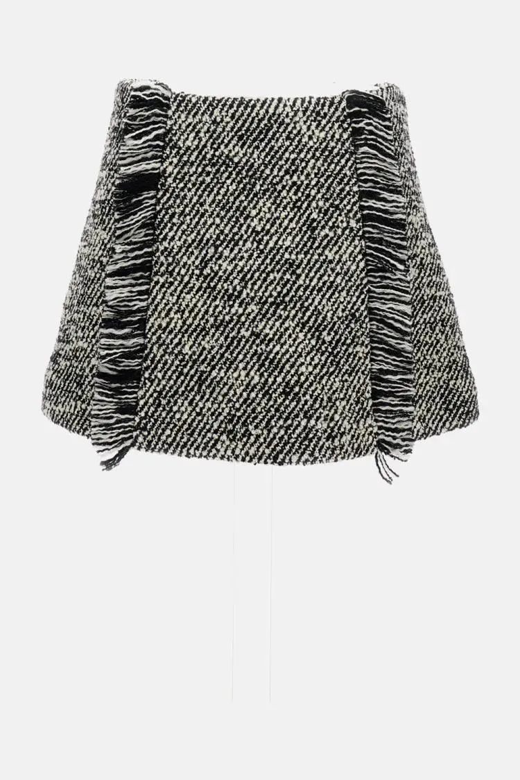Durazzi Milano - Quilted Wool Mini Skirt - Größe 42 - beige – Bild 2