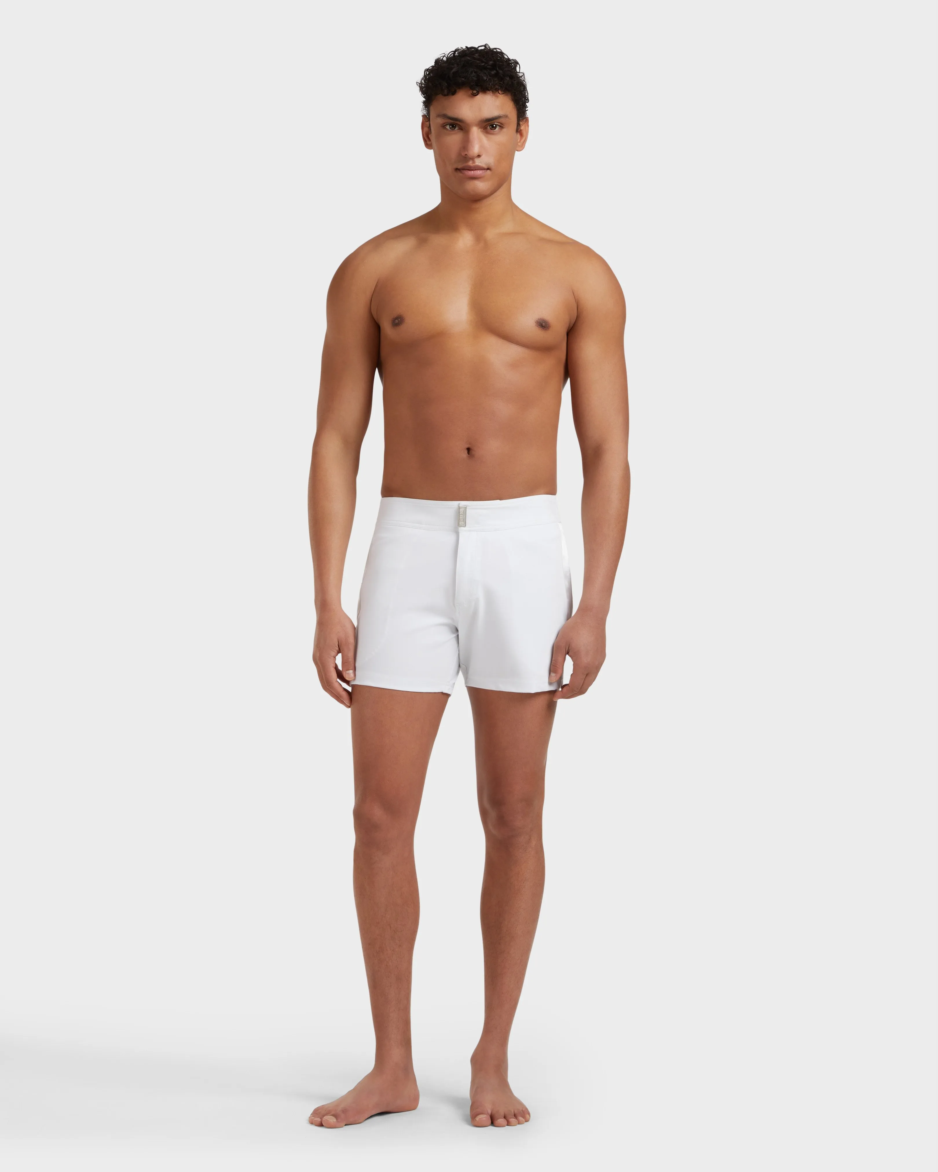 Vilebrequin - Herren-badeshorts Mit Flachem Bund Tailoring - Bademode - Midnight - Weiss - Größe L – Bild 3