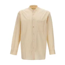 Birkenstock - Striped Cotton Poplin Shirt - Größe M - beige Birkenstock - Striped Cotton Poplin Shirt - Größe M - beige
