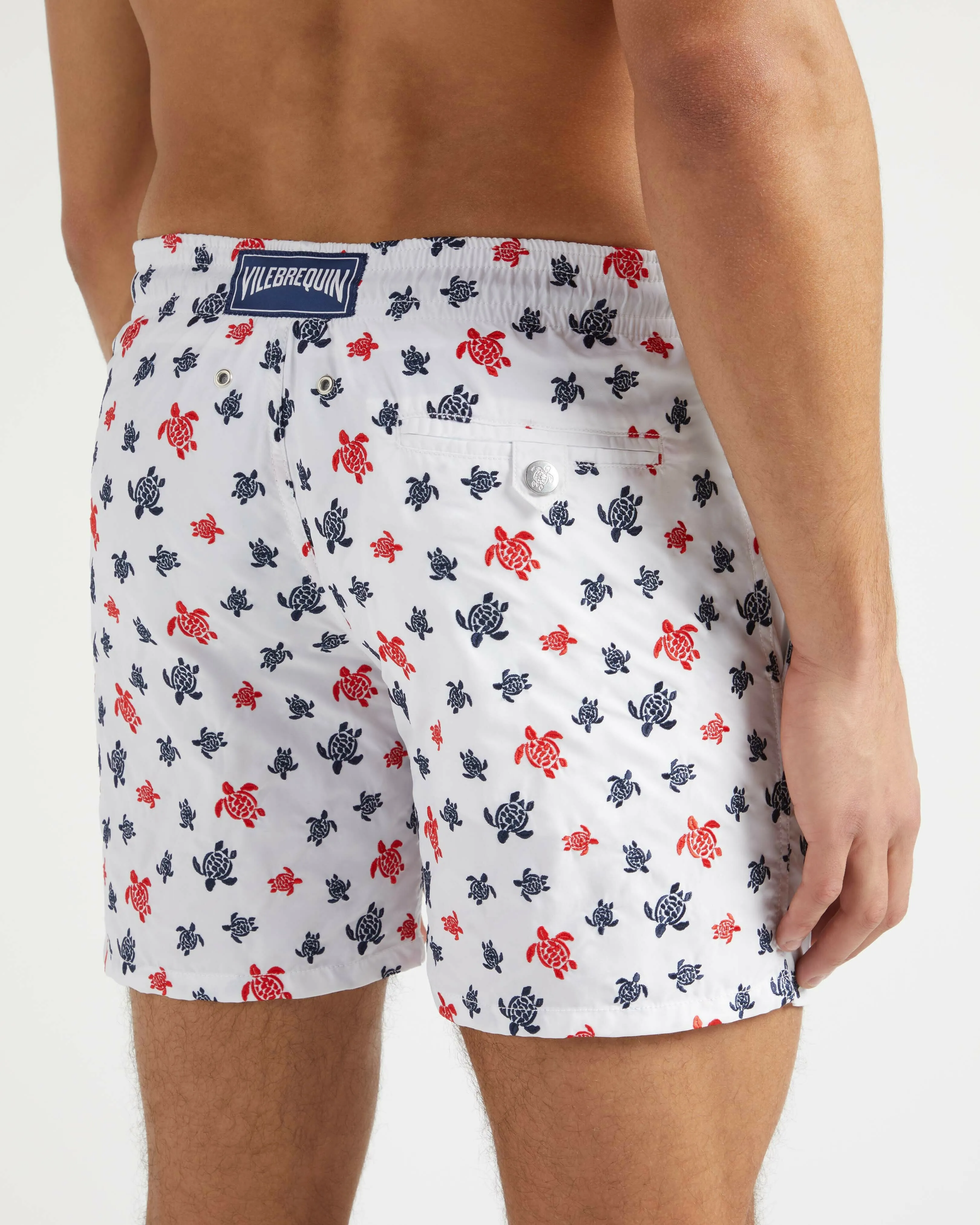 Vilebrequin - Micro Ronde Des Tortues Badeshorts Mit Stickerei Für Herren – Limitierte Serie - Bademode - Mistral - Weiss - Größe L – Bild 6