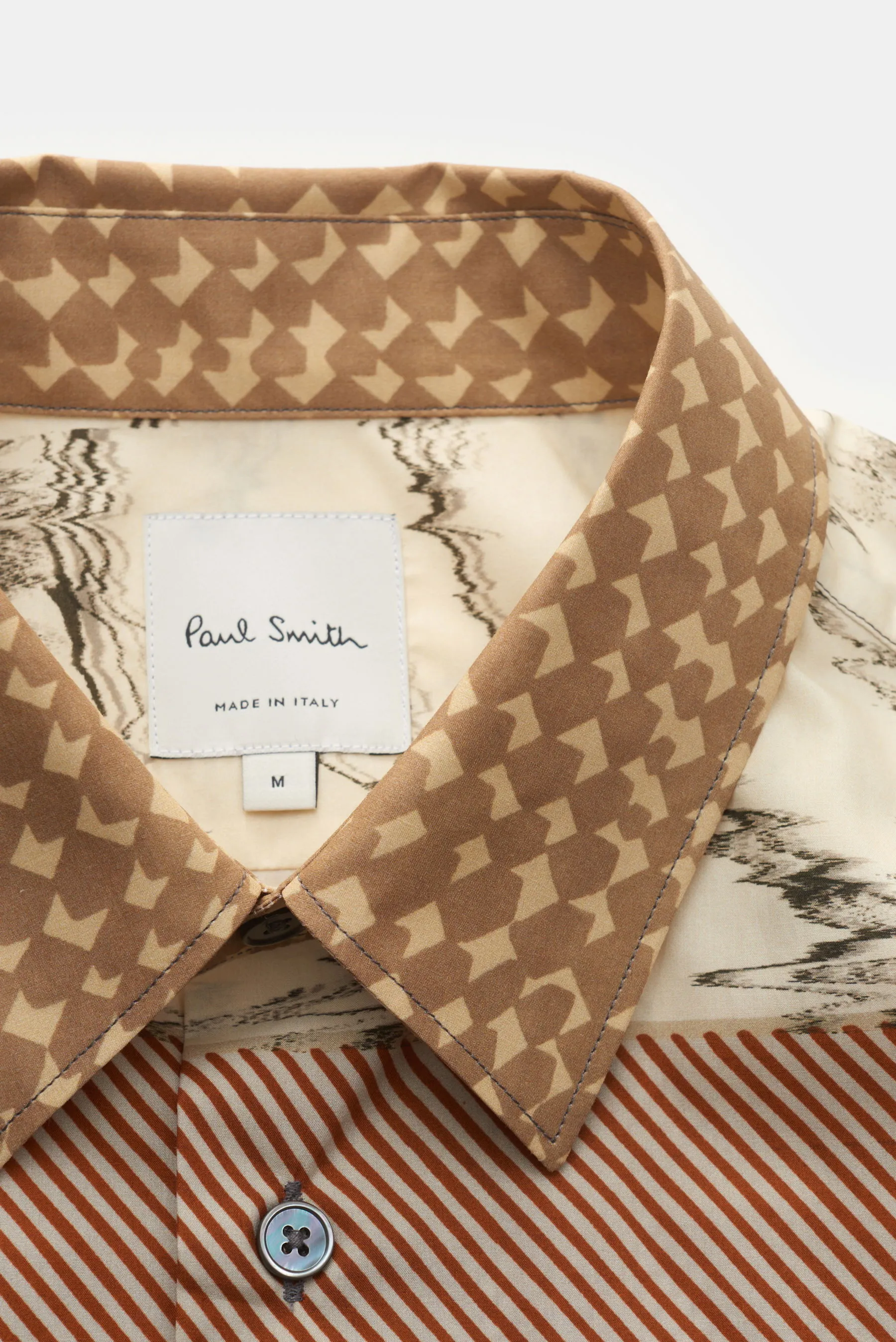 Paul Smith - Herren - Casual Hemd Kent-Kragen dunkelbraun/mintgrün/hellbraun gemustert – Bild 2