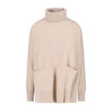 MA%27RY%27YA - High Neck Cashmere And Virgin Wool Sweater With Si - Größe M - schwarz MA%27RY%27YA - High Neck Cashmere And Virgin Wool Sweater With Si - Größe M - schwarz