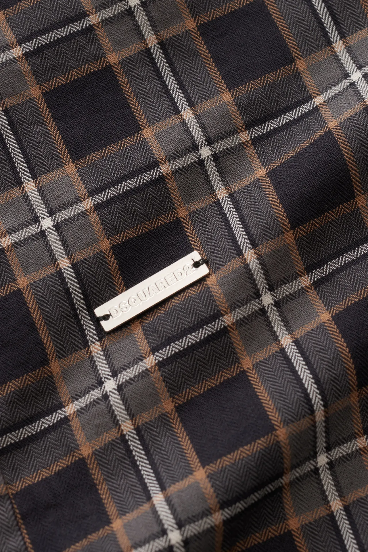 Dsquared2 - Herren - Casual Hemd 'Check Drop Shirt' Button-Down-Kragen dunkelgrau/hellbraun kariert – Bild 4