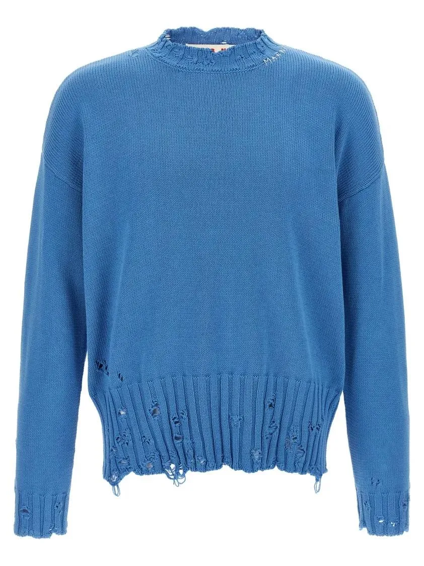 Marni - Logo Embroidery Sweater - Größe 52 - blau Marni - Logo Embroidery Sweater - Größe 52 - blau