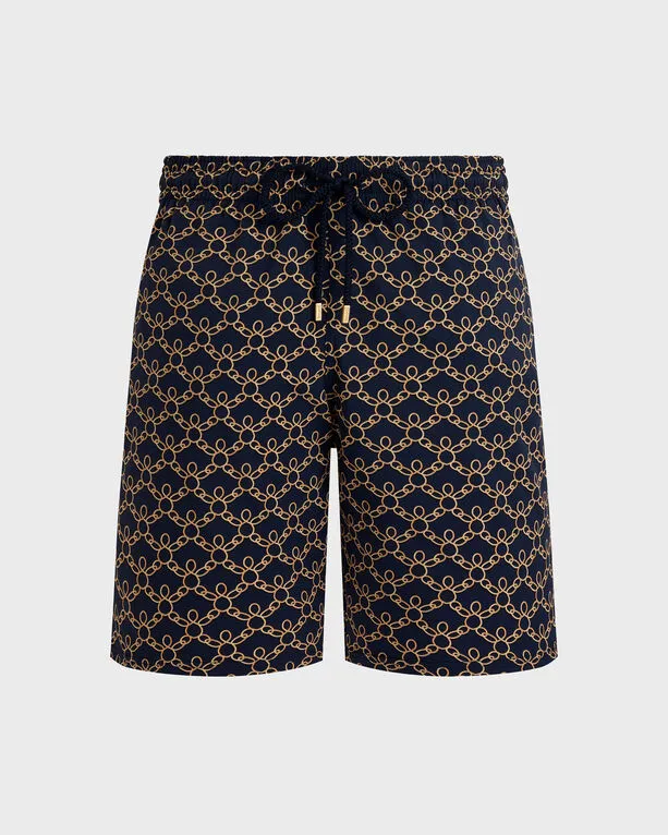 Vilebrequin - Lange Turtles Chain Stretch-badeshorts Für Herren - Bademode - Okorise - Blau - Größe L Vilebrequin - Lange Turtles Chain Stretch-badeshorts Für Herren - Bademode - Okorise - Blau - Größe L