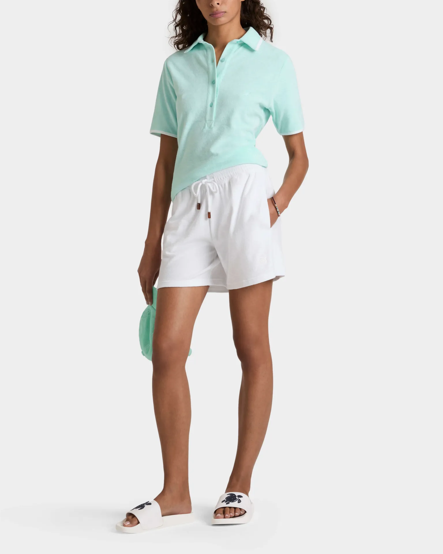 Vilebrequin - Solid Frottee-shorts Für Damen - Shorty - Liona - Weiss - Größe L – Bild 3