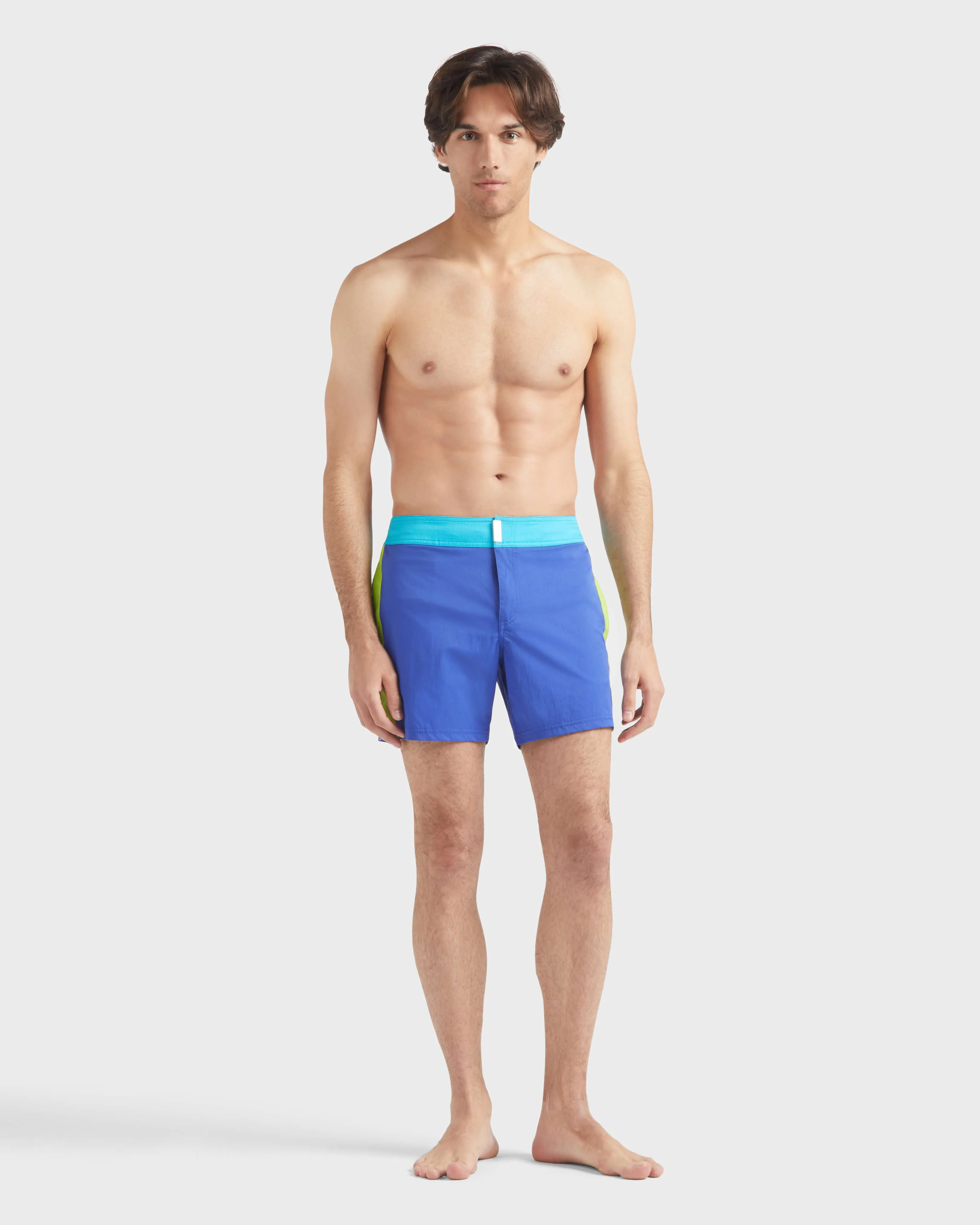 Vilebrequin - Color Block Stretch-badeshorts Mit Flachem Bund Für Herren - Bademode - Merle - Blau - Größe M – Bild 3