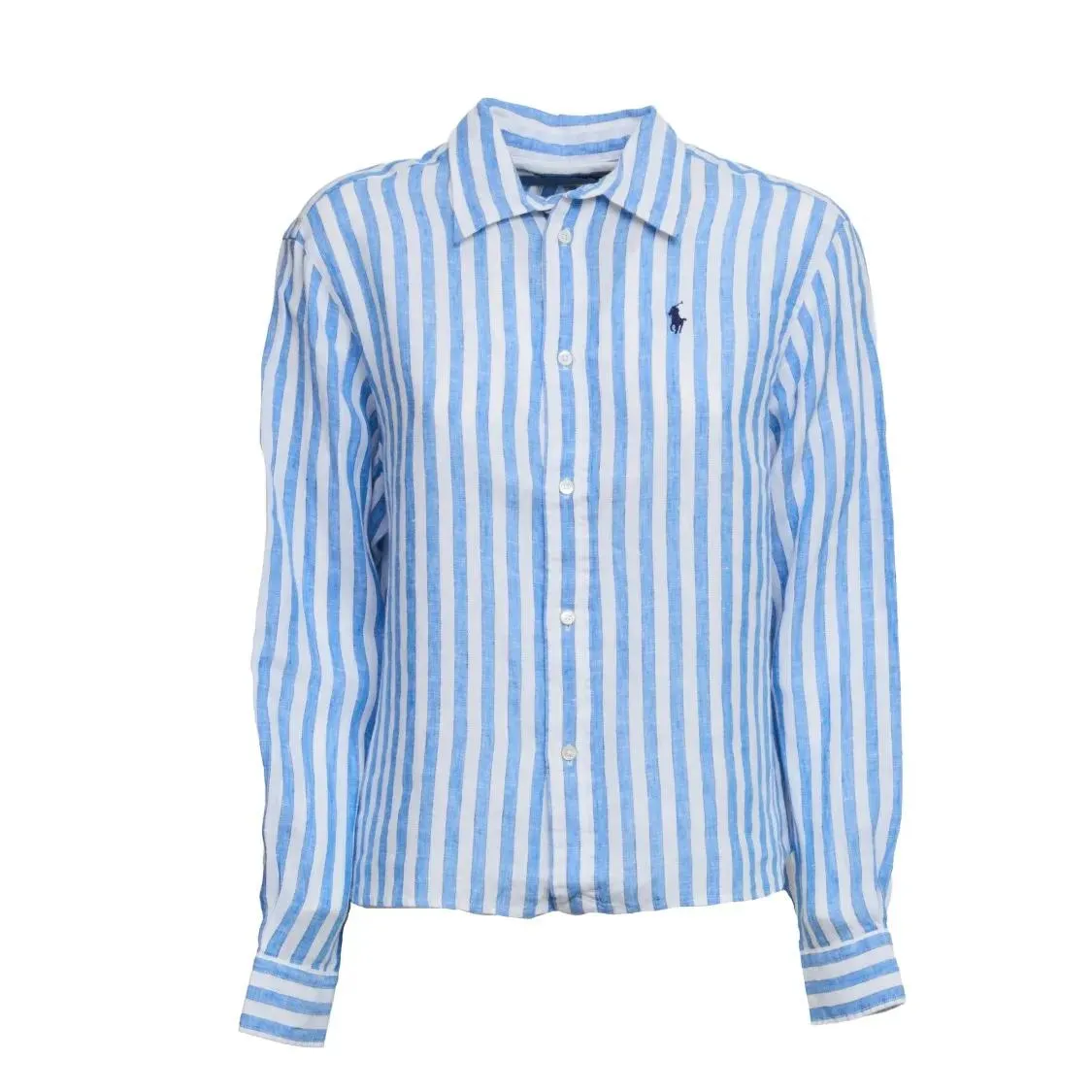 Polo Ralph Lauren - Striped Linen Shirt - Größe M - blau Polo Ralph Lauren - Striped Linen Shirt - Größe M - blau