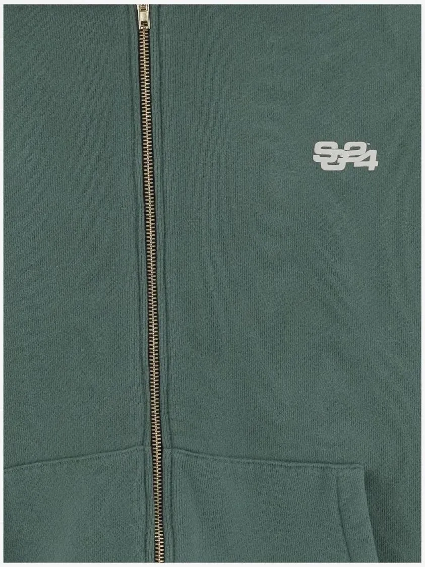 SUMMER GAMES - Color-Block Cotton Hoodie With Front Logo - Größe M - grün – Bild 2