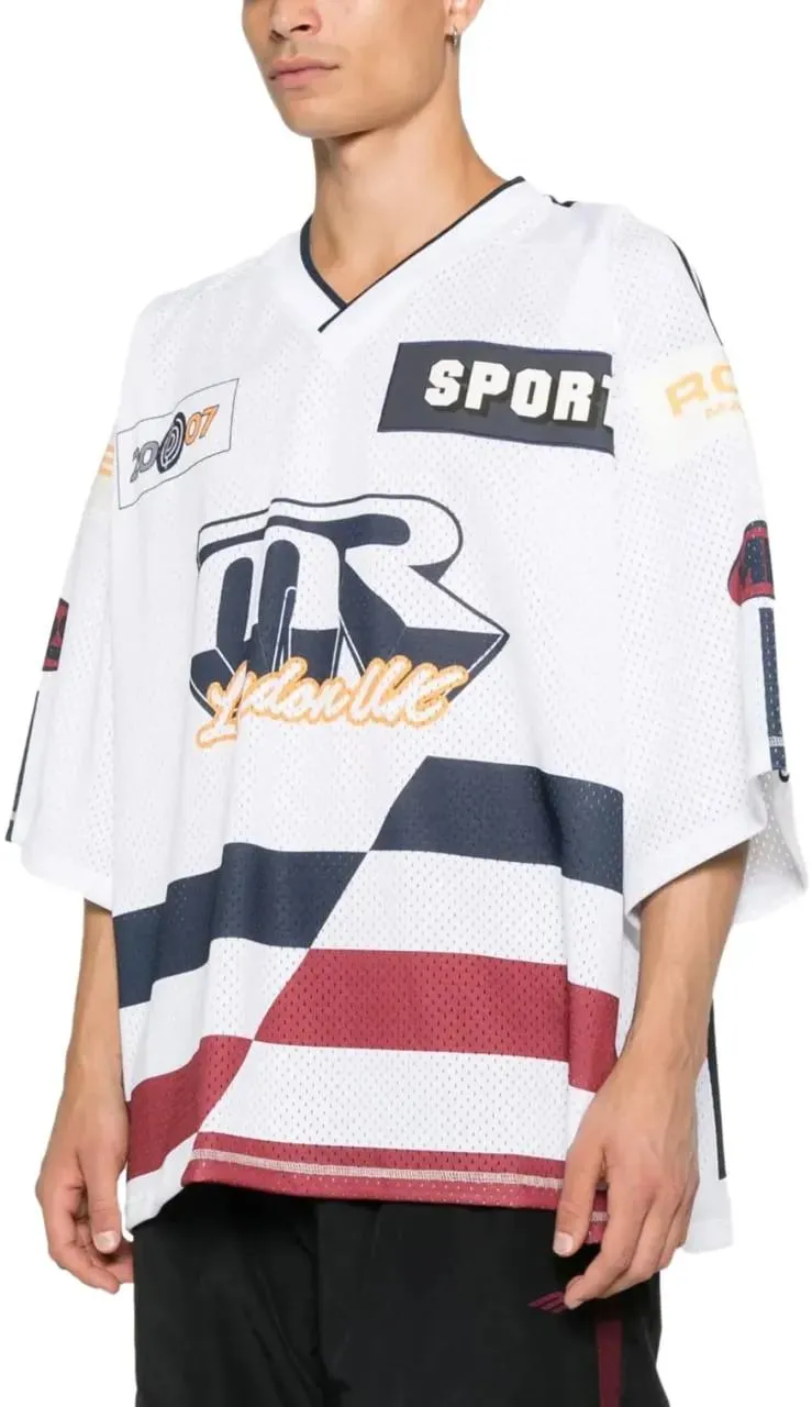 Martine Rose - Oversized Hockey Top White Navy - Größe S - blau – Bild 4