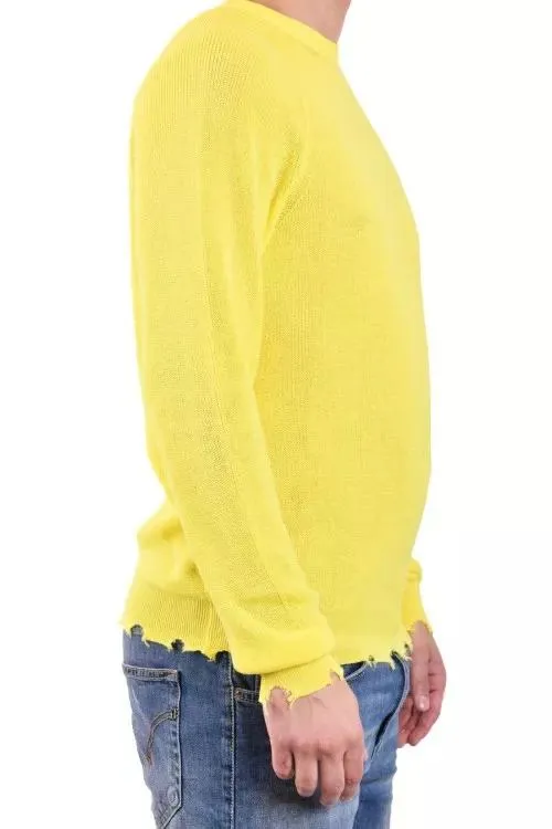 Laneus - Yellow Cotton Sweater - Größe 46 - yellow – Bild 4