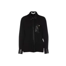 Simona Corsellini - Silk-Blend Shirt With Leather Accents And Timeless - Größe 40 - schwarz Simona Corsellini - Silk-Blend Shirt With Leather Accents And Timeless - Größe 40 - schwarz