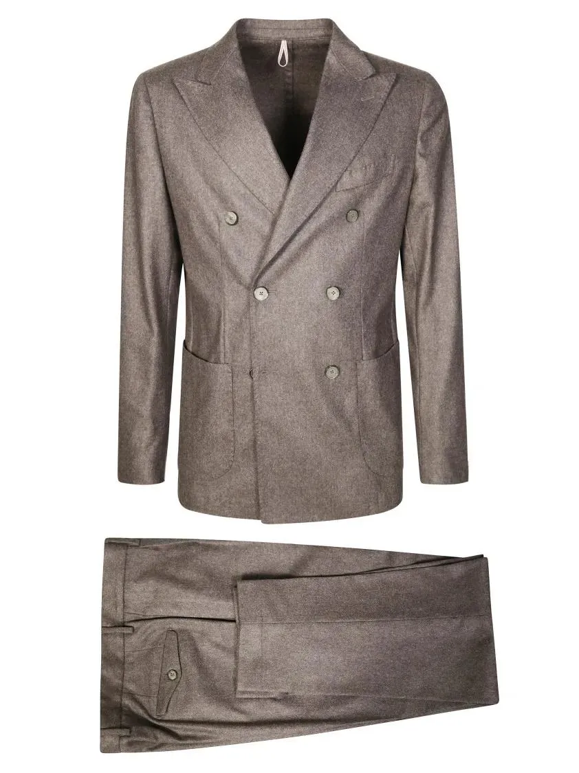 SANTANIELLO - Double-Breasted Cashmere-Wool Blazer With Tailored - Größe 54 - braun SANTANIELLO - Double-Breasted Cashmere-Wool Blazer With Tailored - Größe 54 - braun