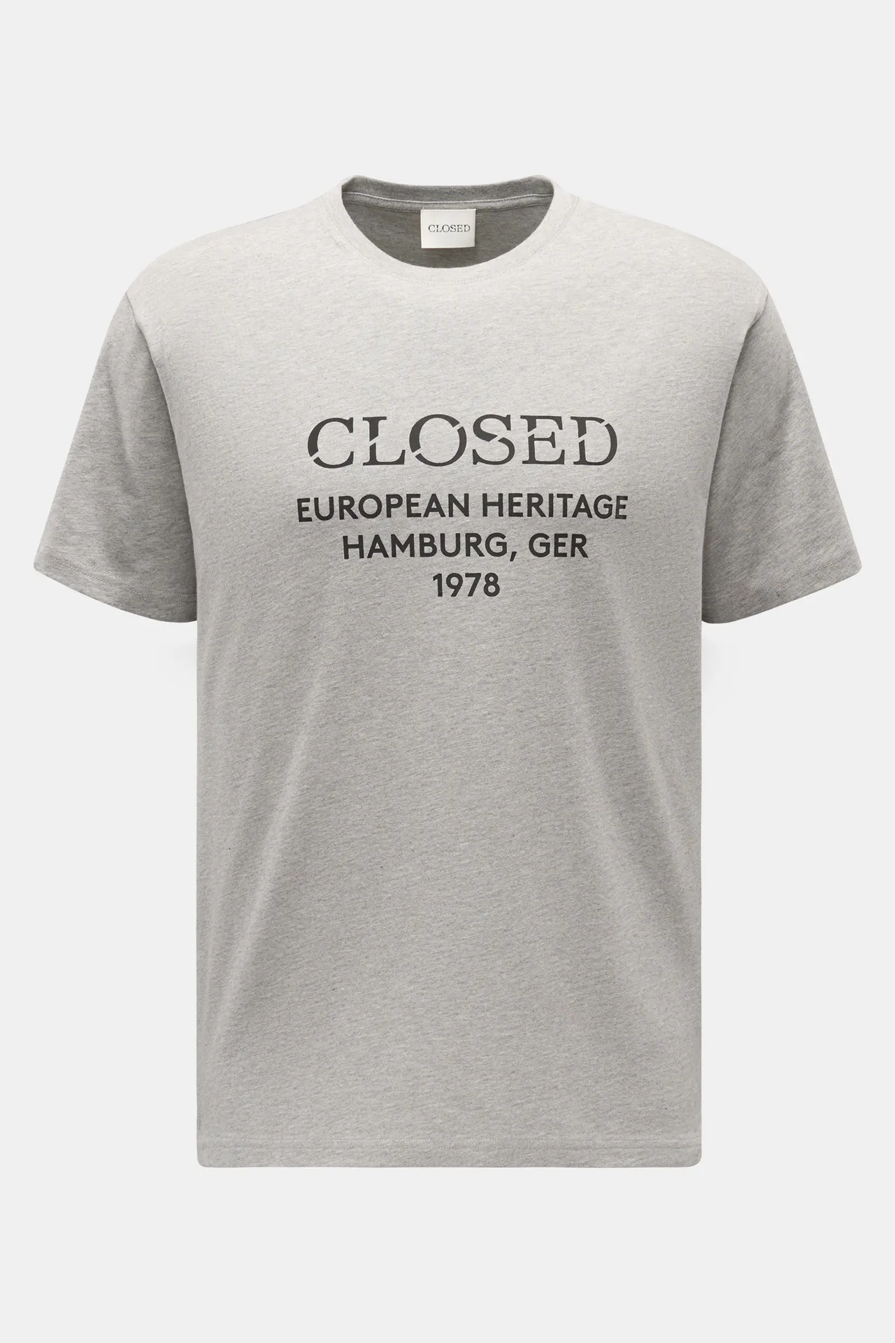 Closed - Herren - Rundhals-T-Shirt grau meliert Closed - Herren - Rundhals-T-Shirt grau meliert