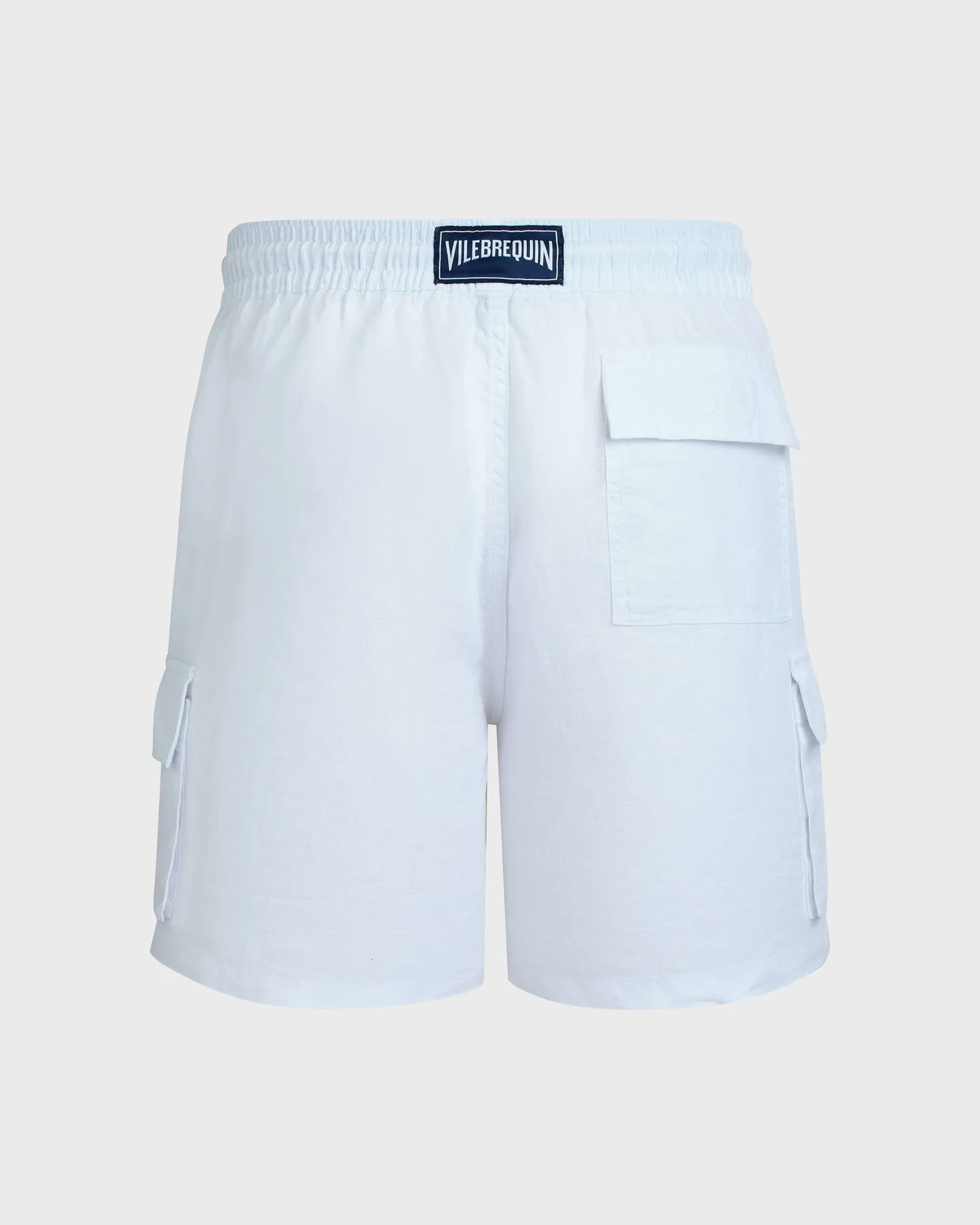 Vilebrequin - Einfarbige Leinen-bermudashorts Mit Cargotaschen Für Herren - Bermuda - Baie - Weiss - Größe M – Bild 2