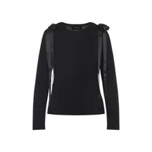 Simone Rocha - Fitted Black Long-Sleeve Top With Satin Ribbon Acc - Größe S - schwarz Simone Rocha - Fitted Black Long-Sleeve Top With Satin Ribbon Acc - Größe S - schwarz
