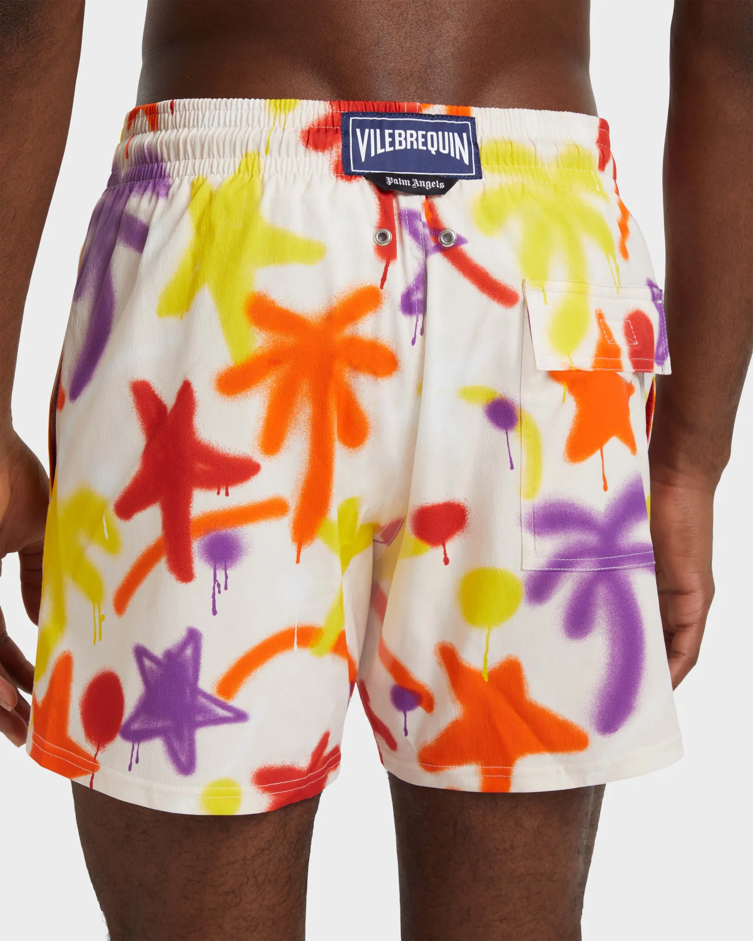 Vilebrequin - Kurze Spray Paint Stretch-badeshorts Für Herren - Vbq X Palm Angels - Bademode - Monrise - Rosa - Größe M – Bild 6