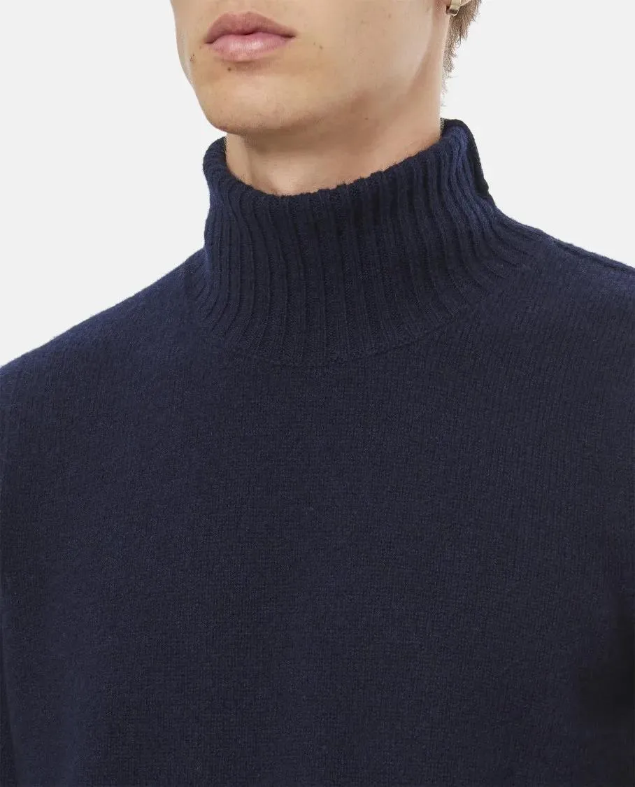Drumohr - High Neck Wool Sweater - Größe 52 - blau – Bild 2