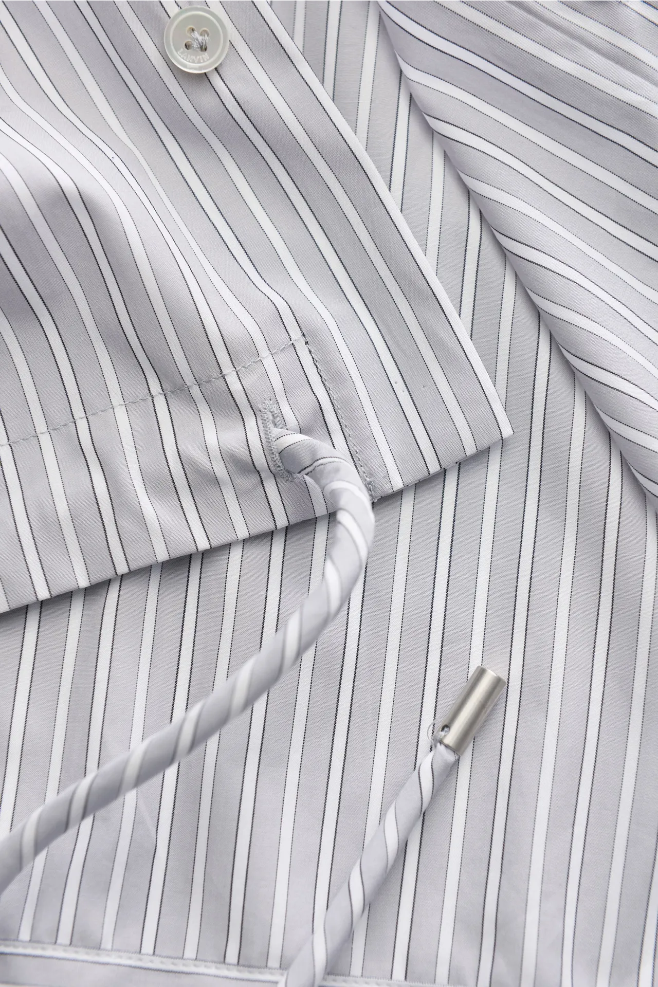 Lanvin - Herren - Casual Hemd hellgrau/weiß gestreift – Bild 4