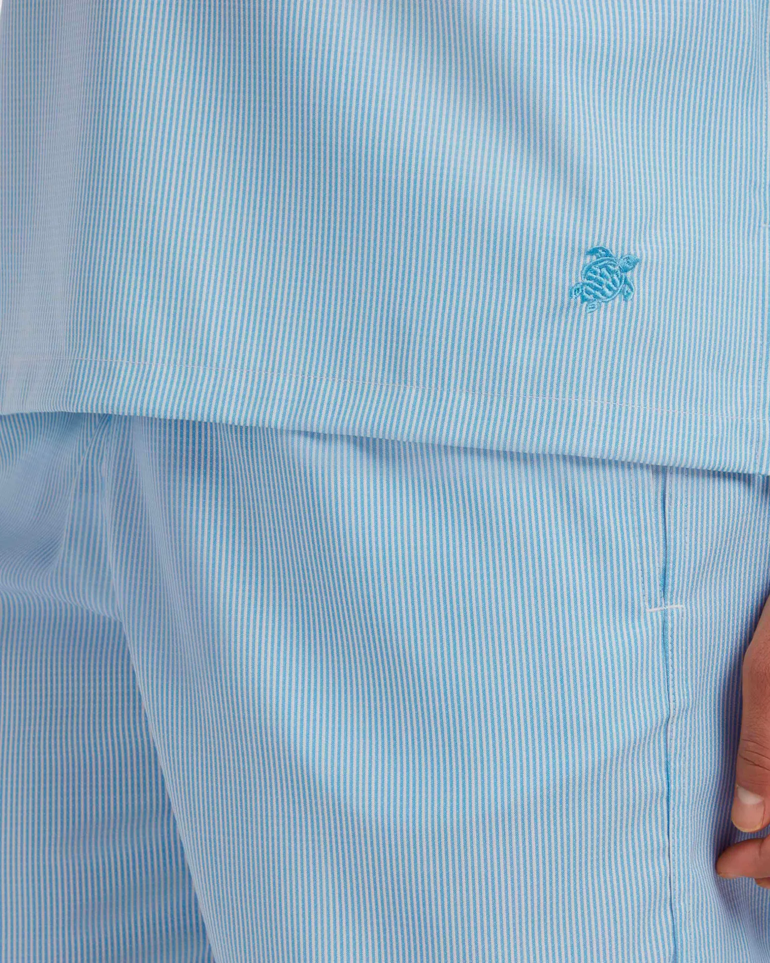 Vilebrequin - Ultrafeine Woll-badeshorts Für Herren Mit Tailoring-mironadelstreifen - Bademode - Moopea - Blau - Größe L – Bild 5