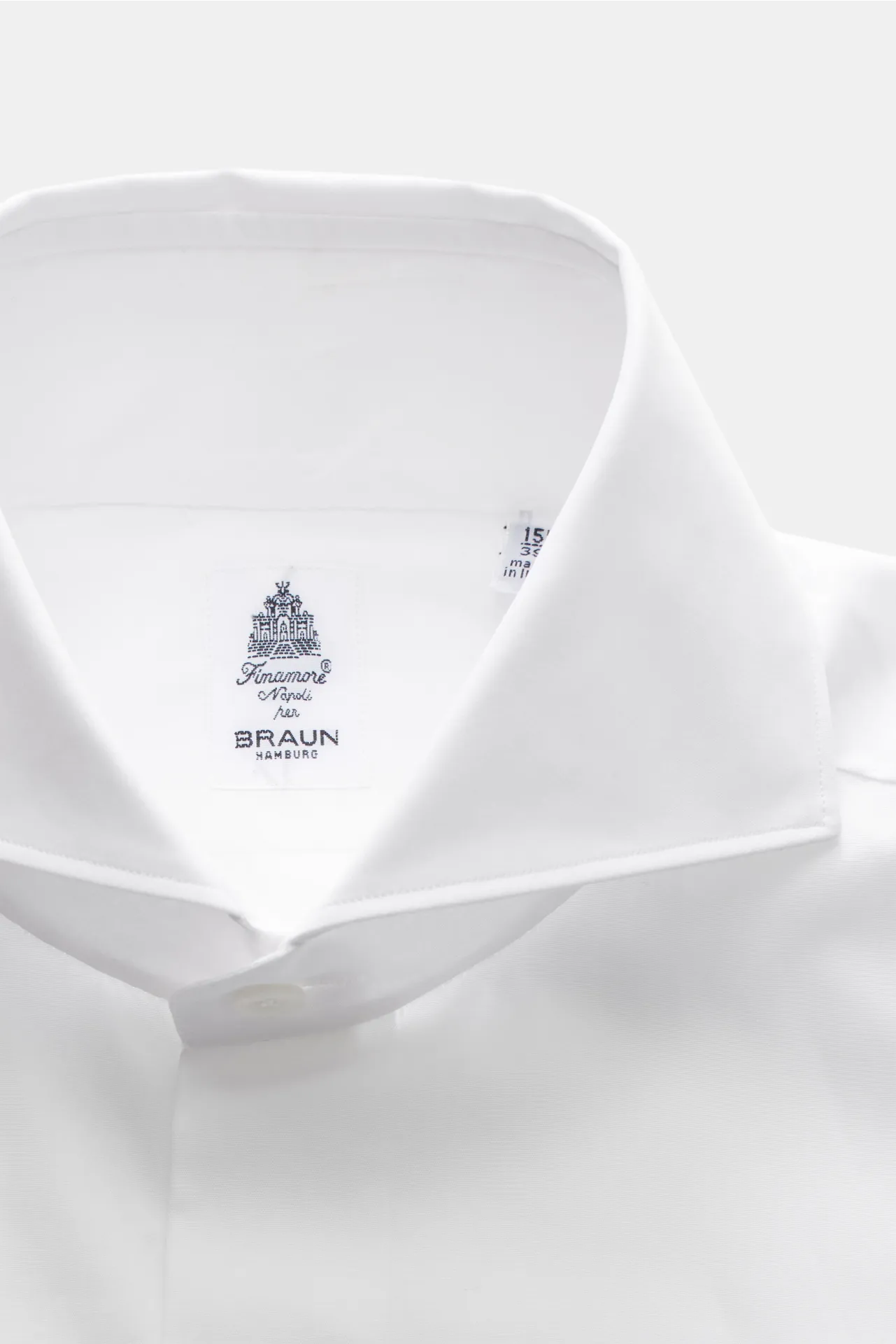 Finamore - Herren - Business Hemd 'Sergio Milano' Haifisch-Kragen weiß – Bild 2