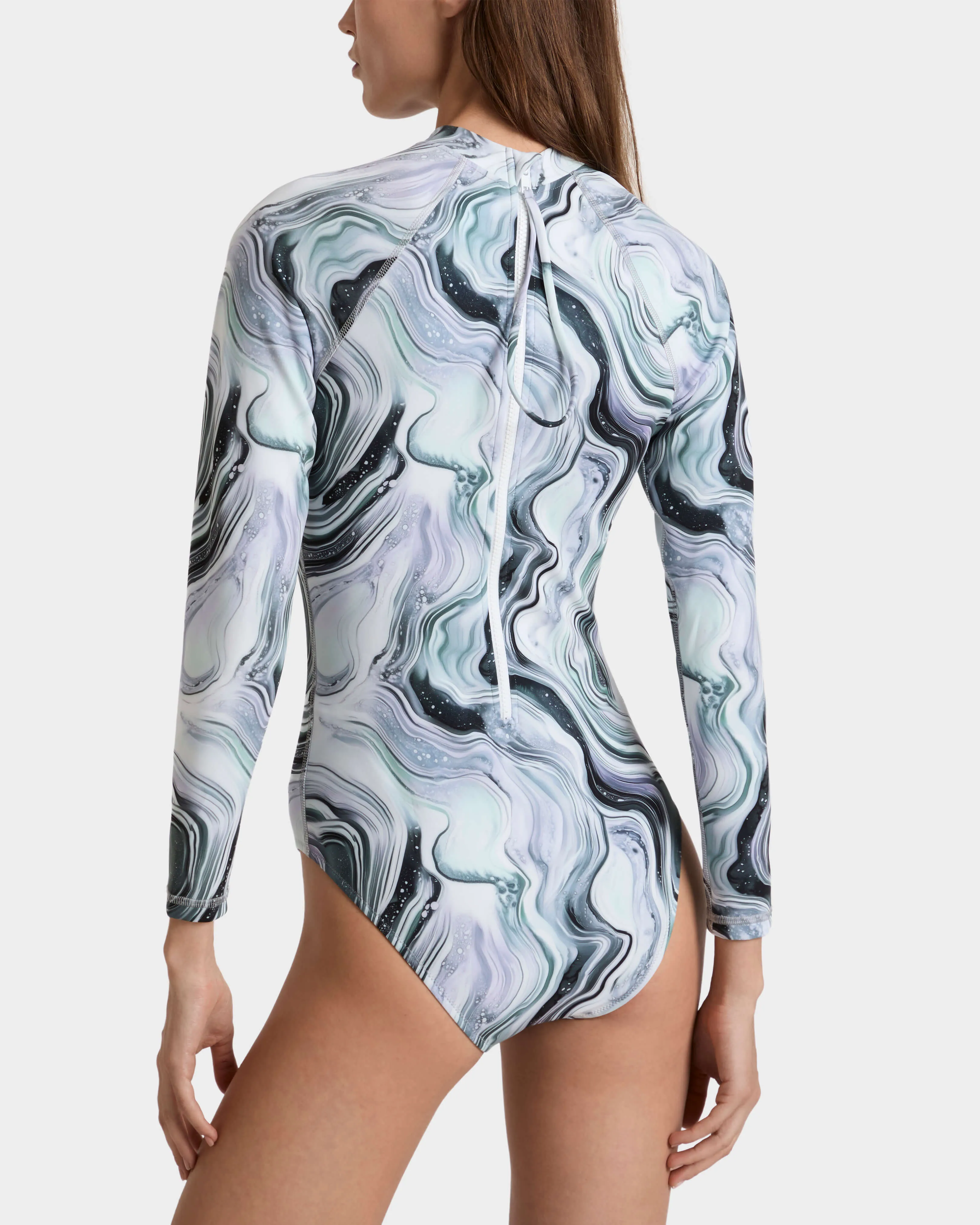 Vilebrequin - Einteiliger Marble Rashguard Mit Uv-schutz Für Damen - Rashguard - Lexane - Weiss - Größe XS – Bild 4