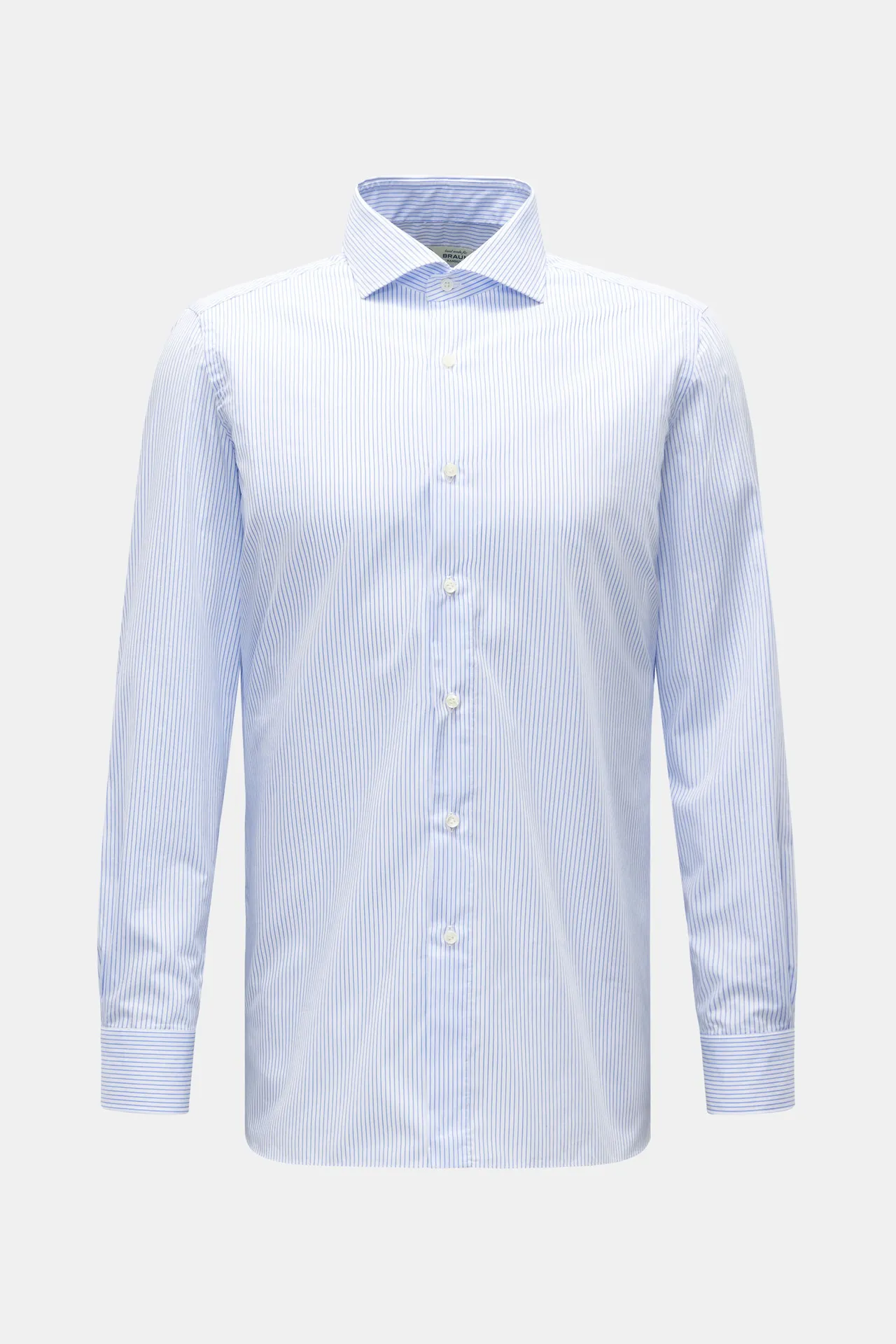 Borrelli - Herren - Business Hemd %27Nando%27 Haifisch-Kragen hellblau/weiß gestreift Borrelli - Herren - Business Hemd %27Nando%27 Haifisch-Kragen hellblau/weiß gestreift