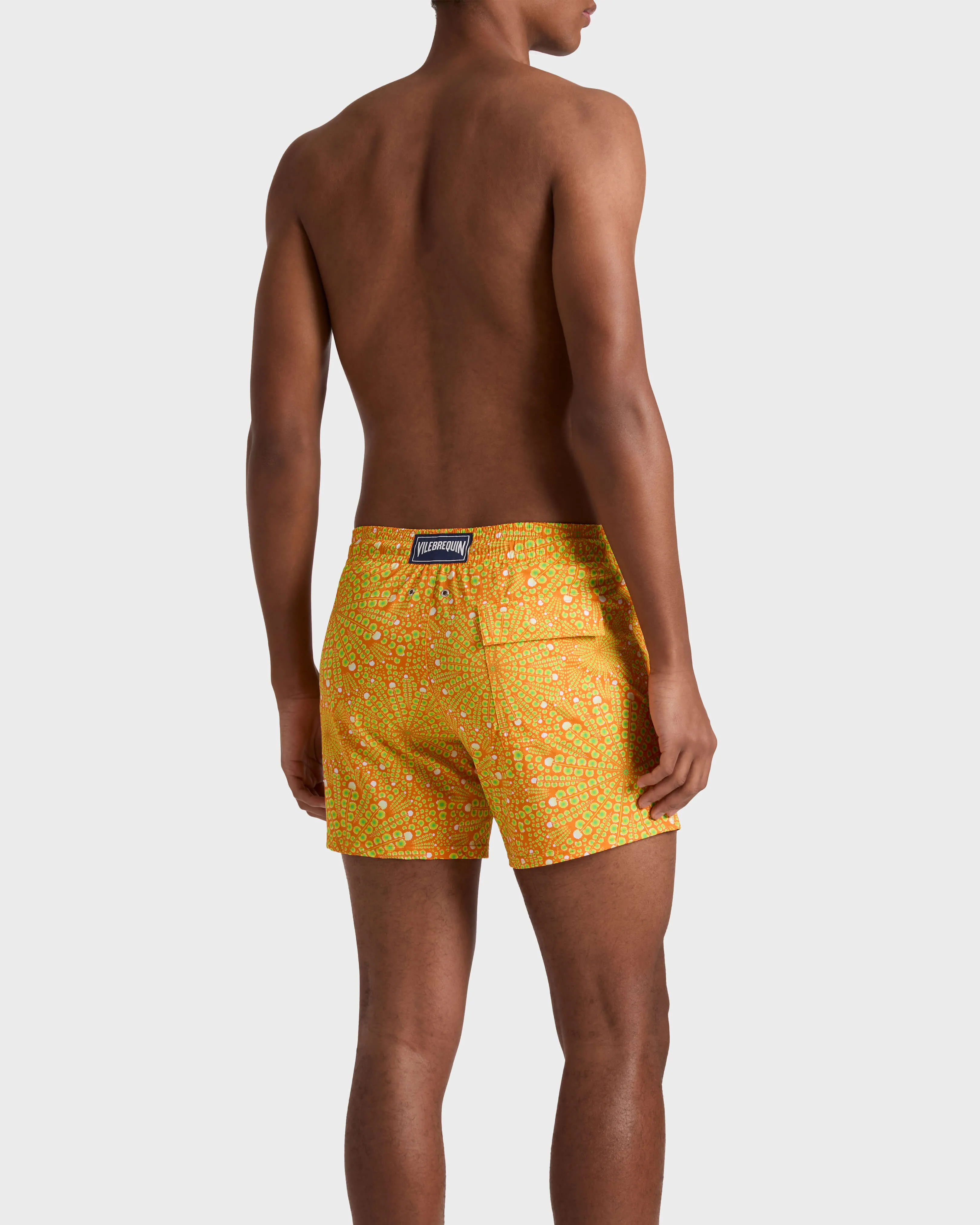 Vilebrequin - Kurze Mosaic Urchin Stretch-badeshorts Für Herren - Bademode - Monrise - Orange - Größe 4XL – Bild 4