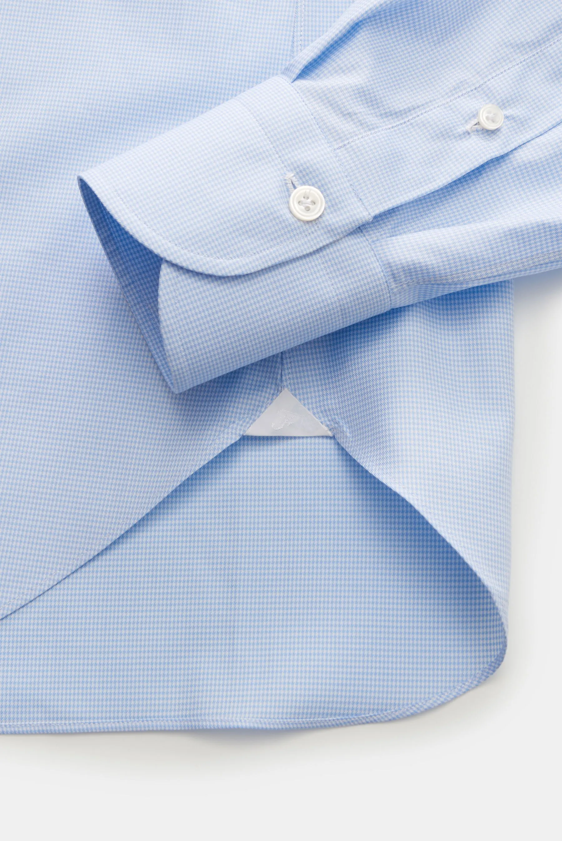 Finamore - Herren - Business Hemd 'Sergio Napoli' Haifisch-Kragen hellblau/weiß kariert – Bild 3