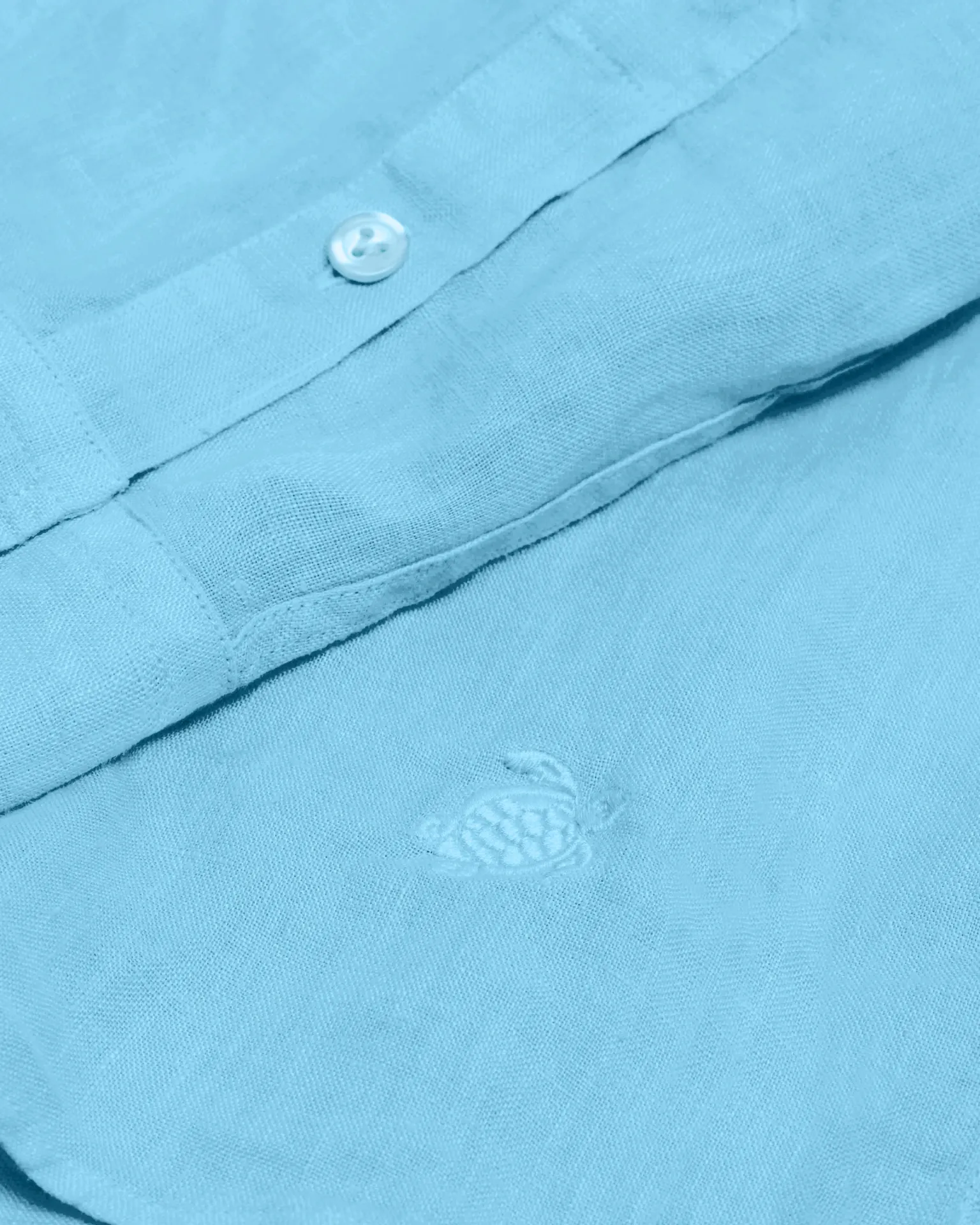 Vilebrequin - Einfarbiges Hemd Aus Leinen Für Herren - Hemd - Caroubis - Blau - Größe XL – Bild 3
