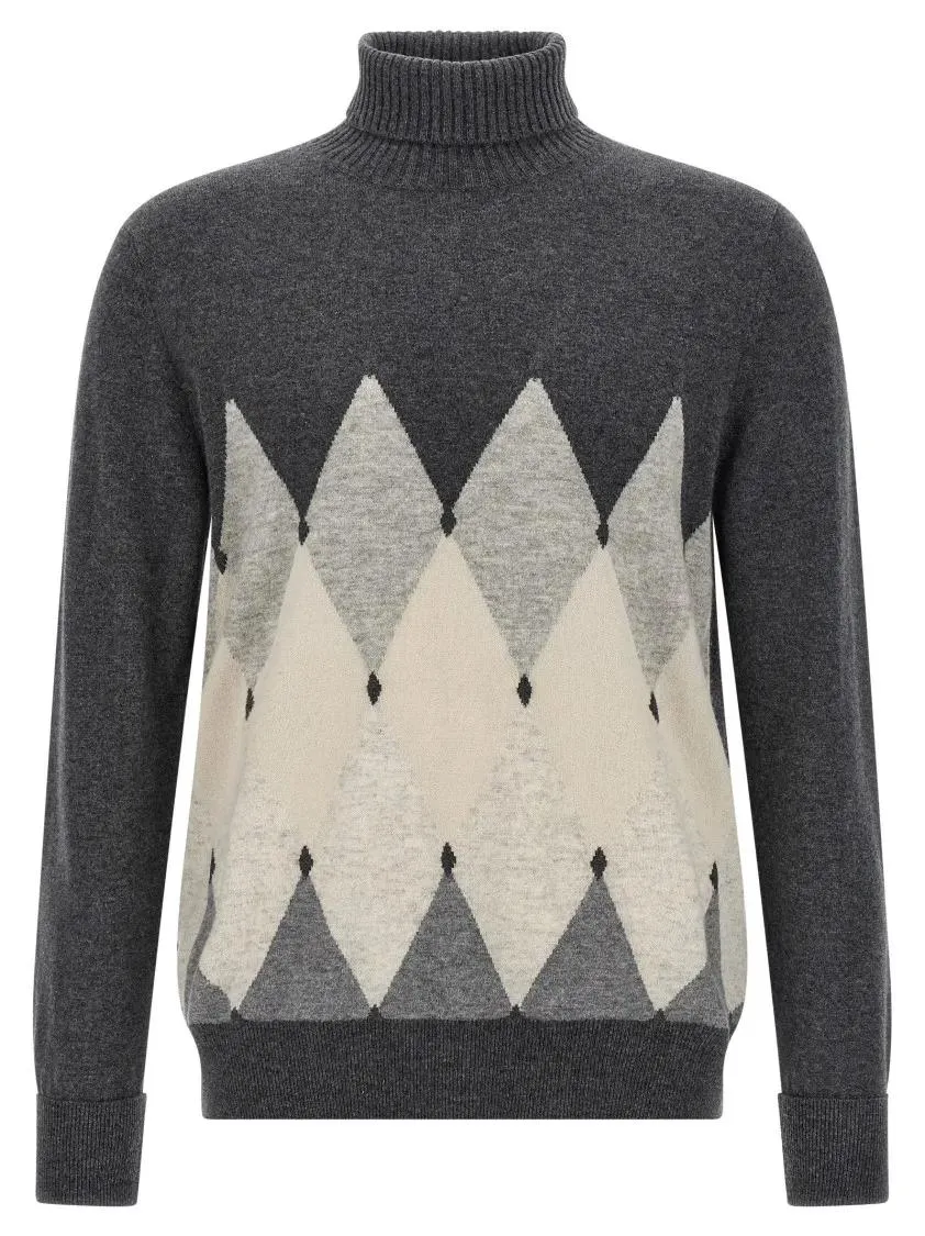 Ballantyne - Argyle Turtleneck - Größe 50 - grau Ballantyne - Argyle Turtleneck - Größe 50 - grau