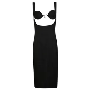 ZIAH - Black Logo Midi Dress - Größe M - schwarz ZIAH - Black Logo Midi Dress - Größe M - schwarz