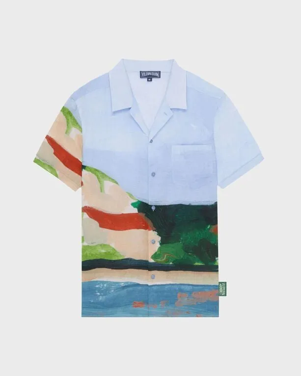 Vilebrequin - 360 Landscape Bowling-hemd Aus Leinen Für Herren – Vilebrequin X Highsnobiety - Hemd - Charli - Blau - Größe L Vilebrequin - 360 Landscape Bowling-hemd Aus Leinen Für Herren – Vilebrequin X Highsnobiety - Hemd - Charli - Blau - Größe L