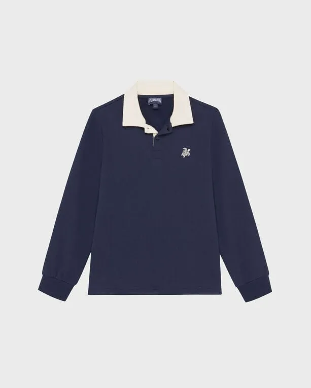 Vilebrequin - Zweifarbiges Polohemd Mit Langen Ärmeln Für Jungen - Polohemd - Gurby - Blau - Größe 2 Vilebrequin - Zweifarbiges Polohemd Mit Langen Ärmeln Für Jungen - Polohemd - Gurby - Blau - Größe 2