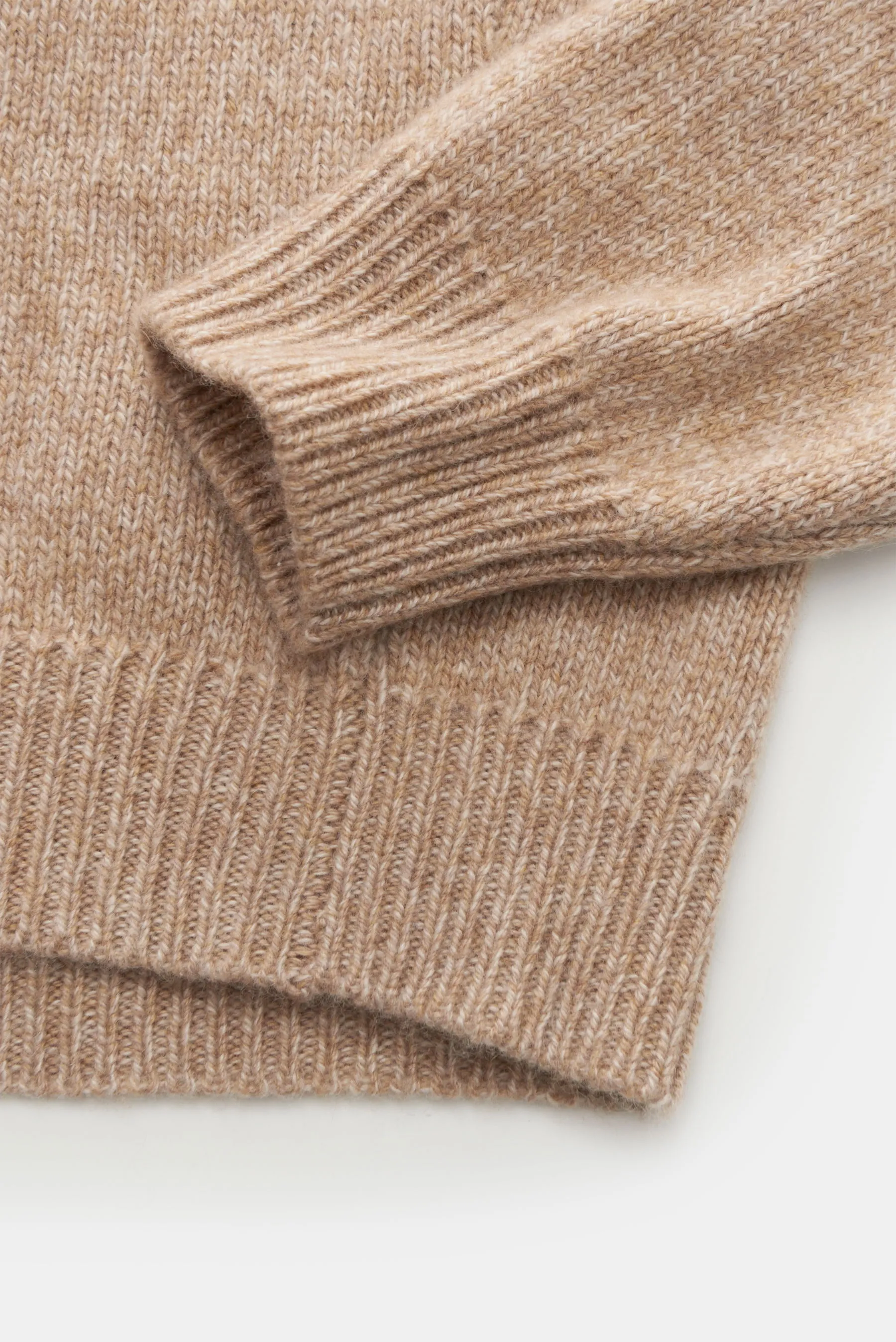 Fedeli - Herren - Cashmere Rundhalspullover 'Argentina' beige meliert – Bild 2
