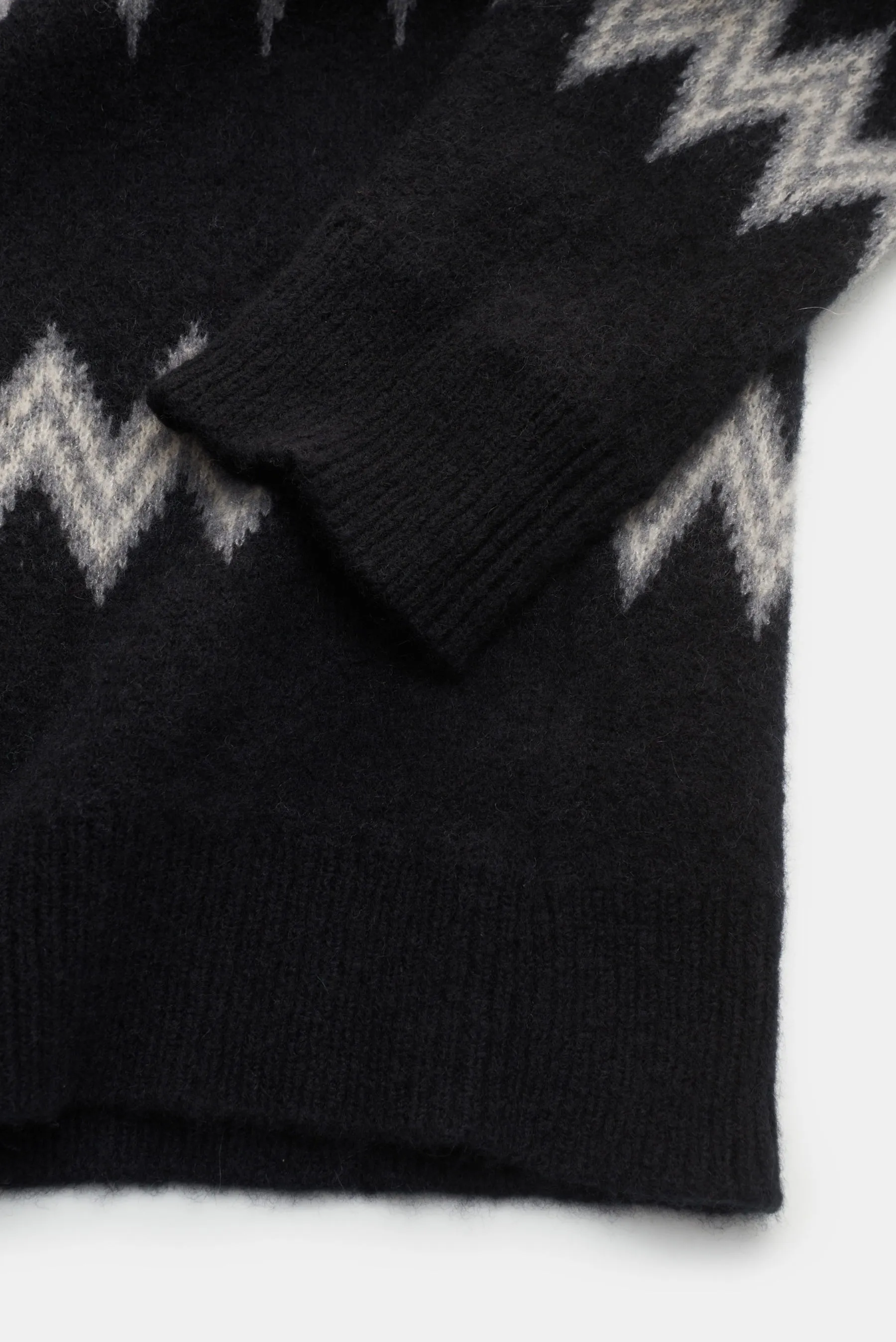 Laneus - Herren - Rundhalspullover schwarz/grau/weiß gemustert – Bild 3