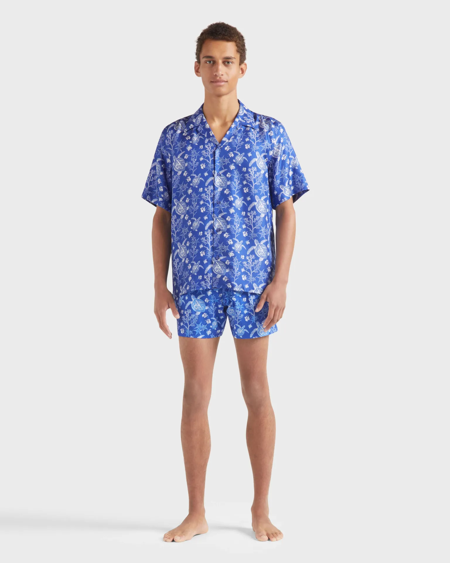 Vilebrequin - X-ray Turtles Bowling-hemd Aus Seide Für Herren - Hemd - Charli - Blau - Größe XL – Bild 3