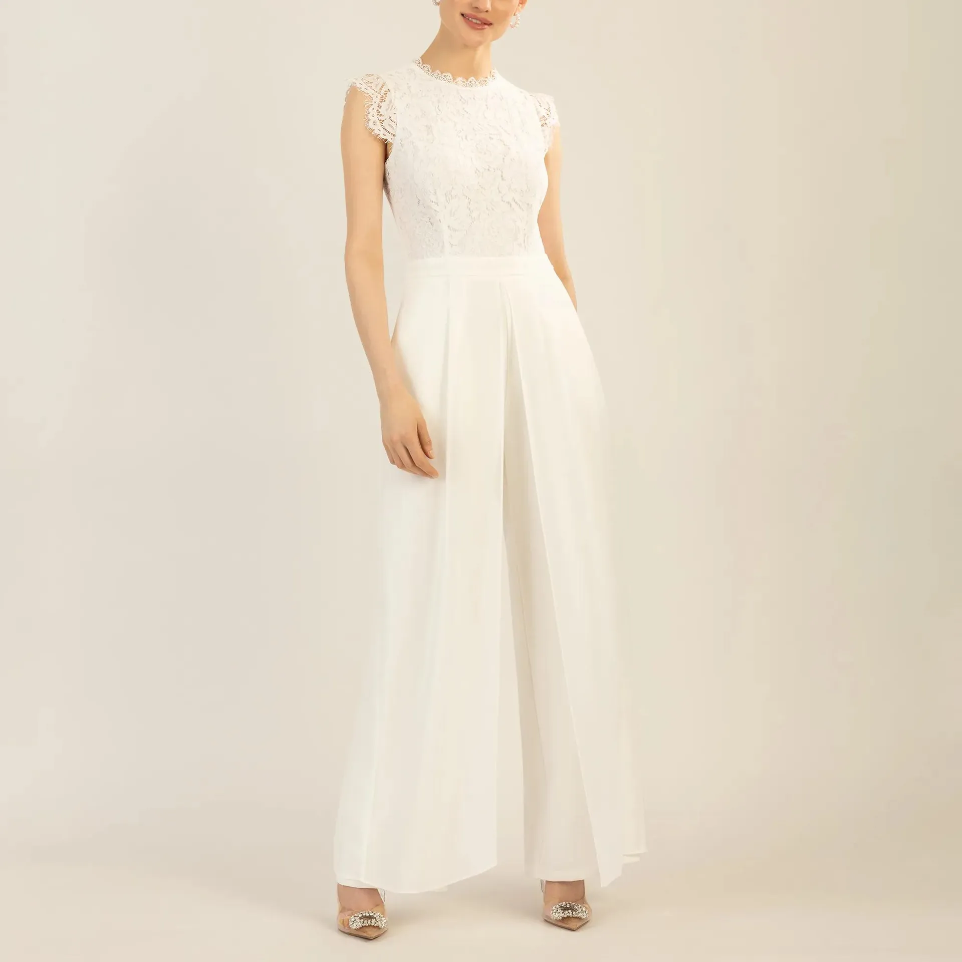 Apart - Overall mit Spitzenoberteil - Größe 36 - creme – Bild 4