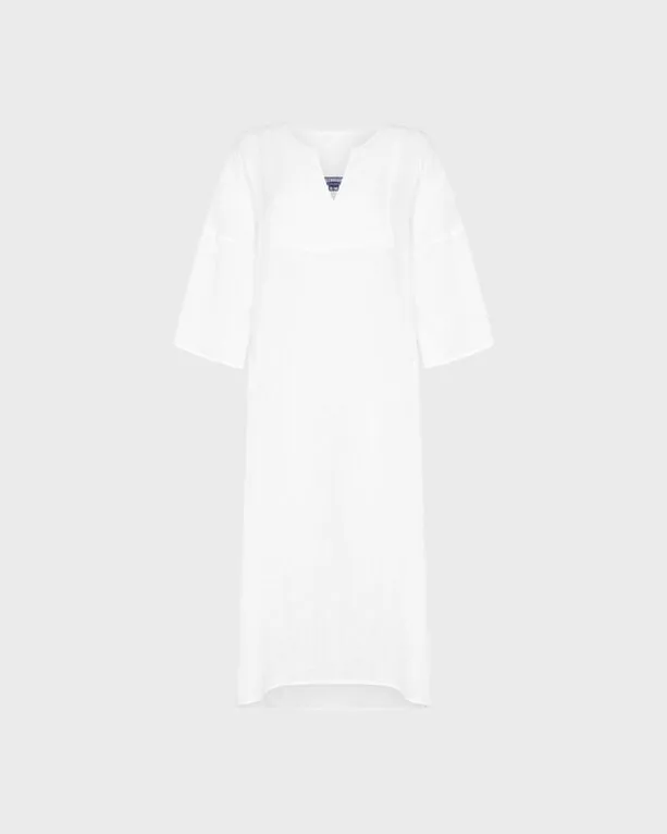 Vilebrequin - Women Linen Kaftan Solid - Kaftan - Logan - Weiss - Größe S/M Vilebrequin - Women Linen Kaftan Solid - Kaftan - Logan - Weiss - Größe S/M