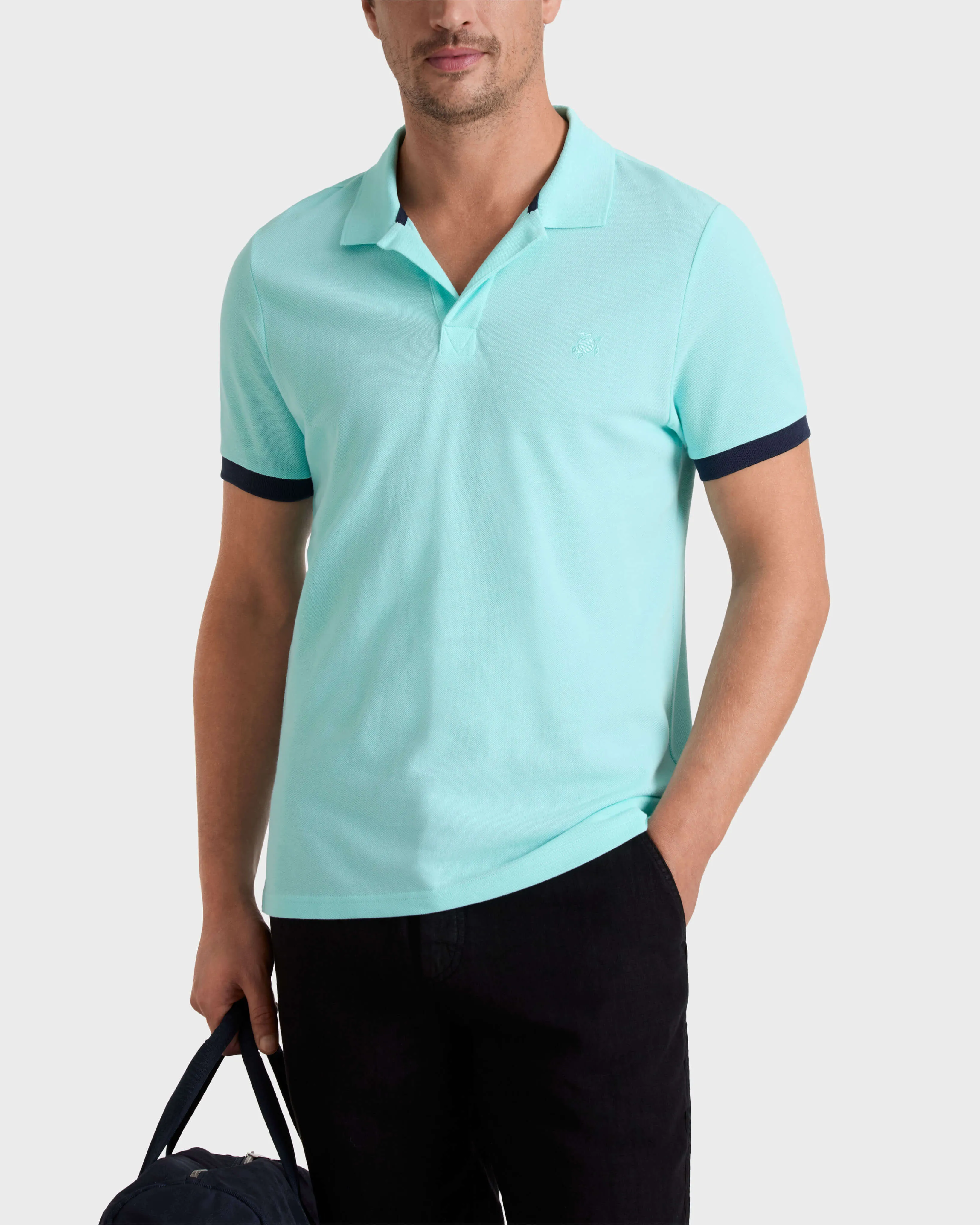 Vilebrequin - Solid Polohemd Aus Baumwolle Für Herren - Polohemd - Palatin - Blau - Größe XXXL – Bild 3