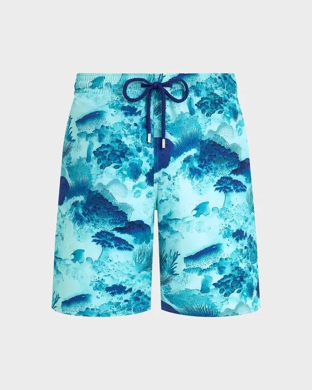 Vilebrequin - Lange Coral Reef Stretch-badeshorts Für Herren - Bademode - Okorise - Blau - Größe XXL Vilebrequin - Lange Coral Reef Stretch-badeshorts Für Herren - Bademode - Okorise - Blau - Größe XXL