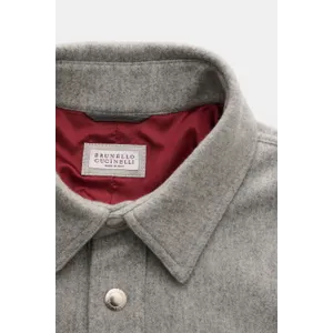 Brunello Cucinelli - Herren - Cashmere Overshirt grau meliert