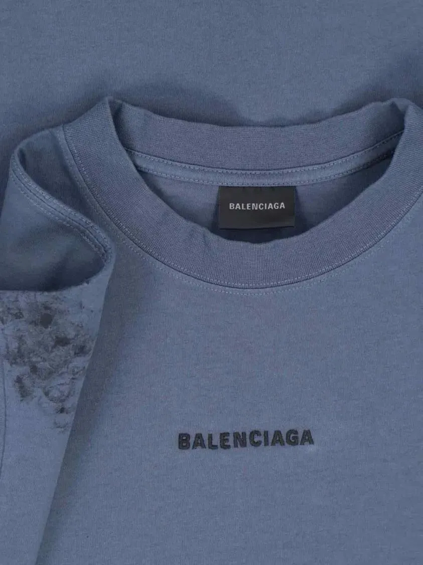 Balenciaga - "Back" T-Shirt – Blue - Größe M - blau – Bild 2