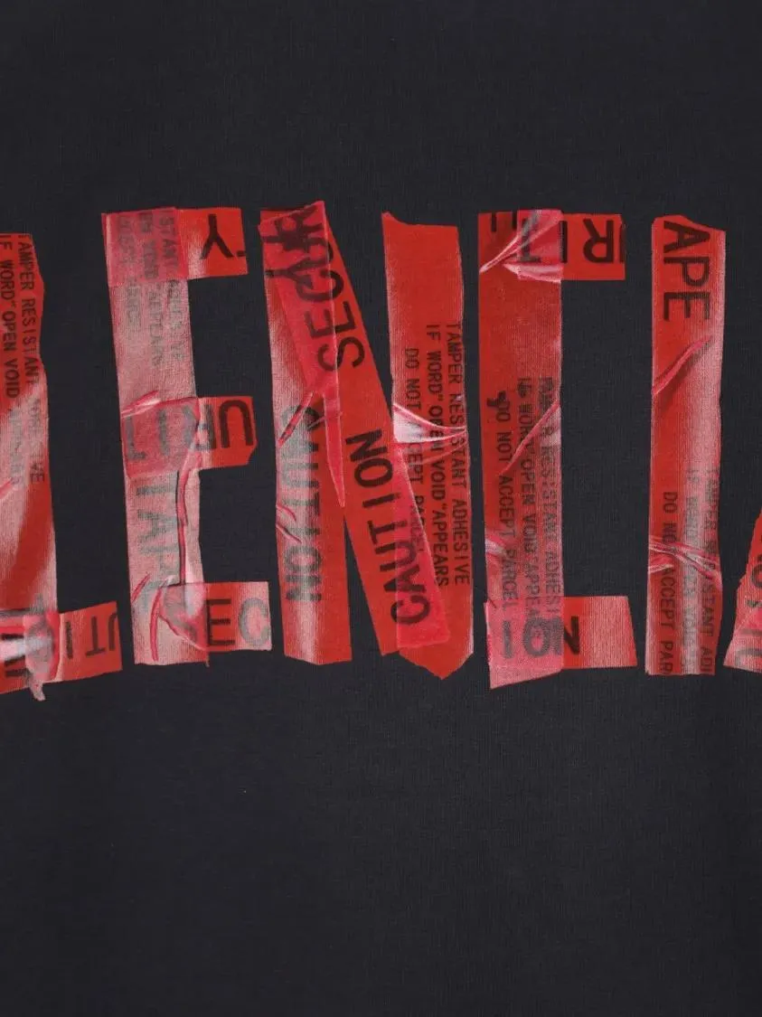 Balenciaga - "Security Tape" T-Shirt – Black - Größe III - schwarz – Bild 4