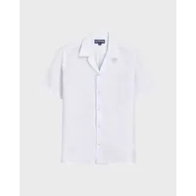 Vilebrequin - Herren-bowlinghemd Aus Leinen – Uni - Hemd - Courbis - Weiss - Größe M Vilebrequin - Herren-bowlinghemd Aus Leinen – Uni - Hemd - Courbis - Weiss - Größe M