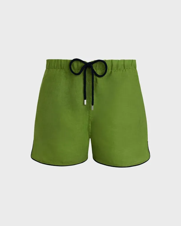 Vilebrequin - Solid Badeshorts Aus Leinen Für Herren - Bademode - Maurice - Grün - Größe S Vilebrequin - Solid Badeshorts Aus Leinen Für Herren - Bademode - Maurice - Grün - Größe S